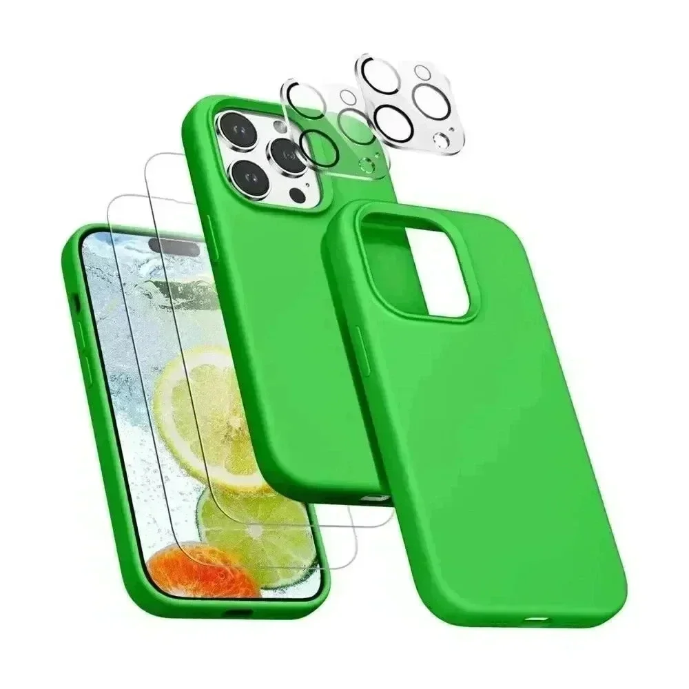 5 in 1 Case For iPhone 14 Pro 6.1” Silicone Shockproof‎ 2 Screen/Lens Protectors